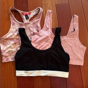 Hanes Sports Bras - Black, Pink, and Tie-Dye